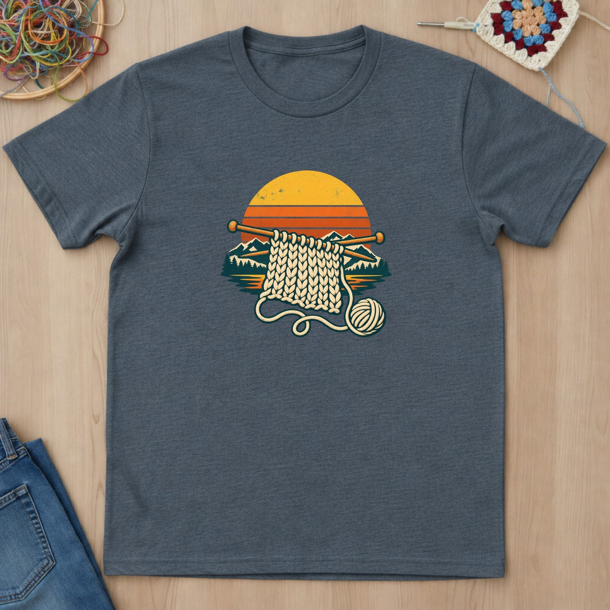 T-shirt mockup — Dark Heather