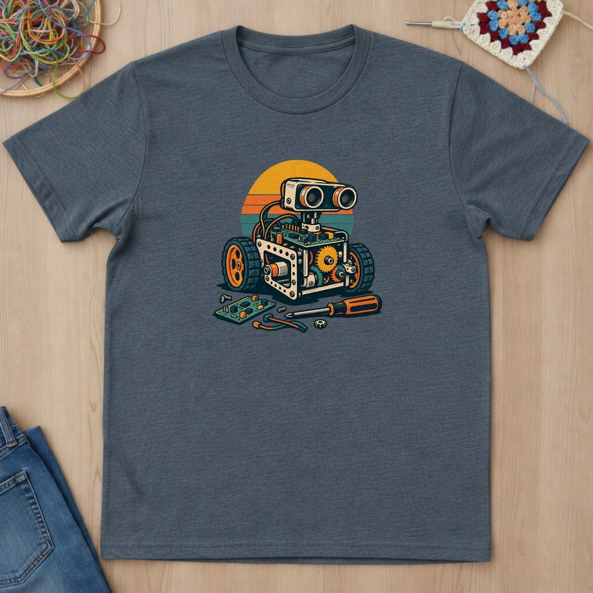 T-shirt mockup — Dark Heather
