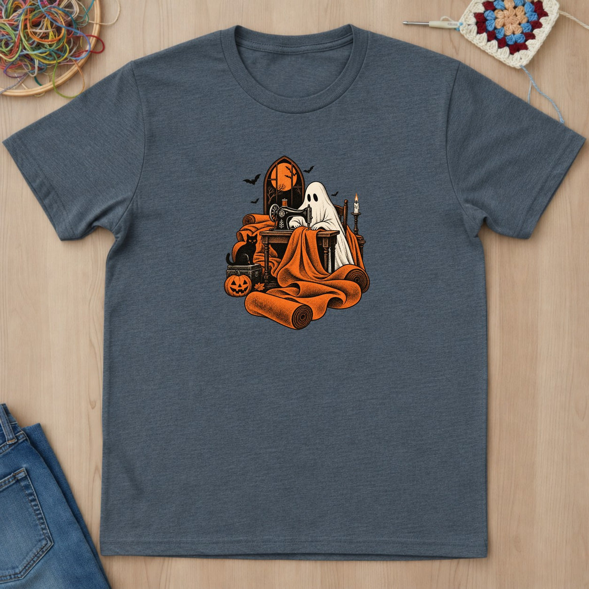 T-shirt mockup — Dark Heather