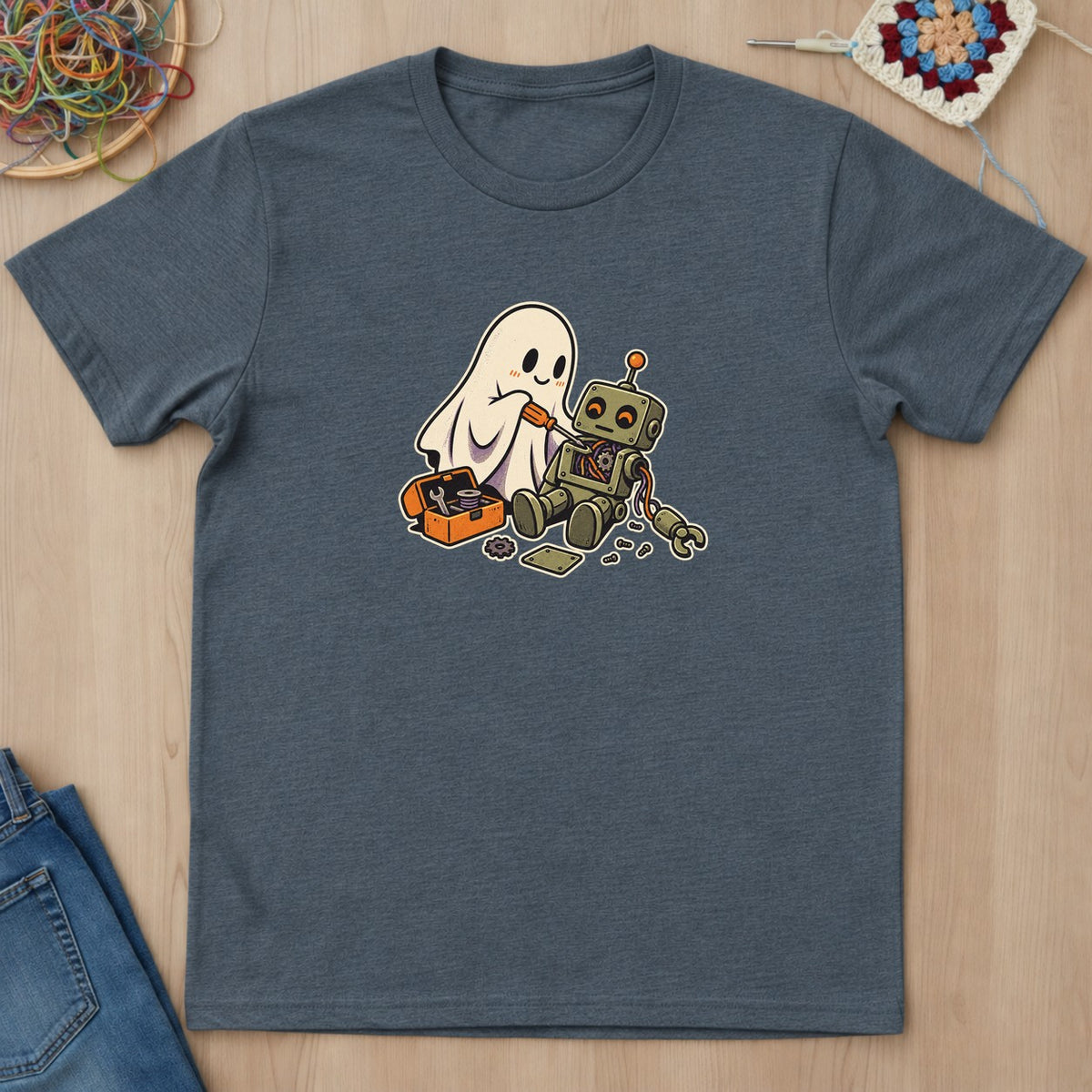 T-shirt mockup — Dark Heather