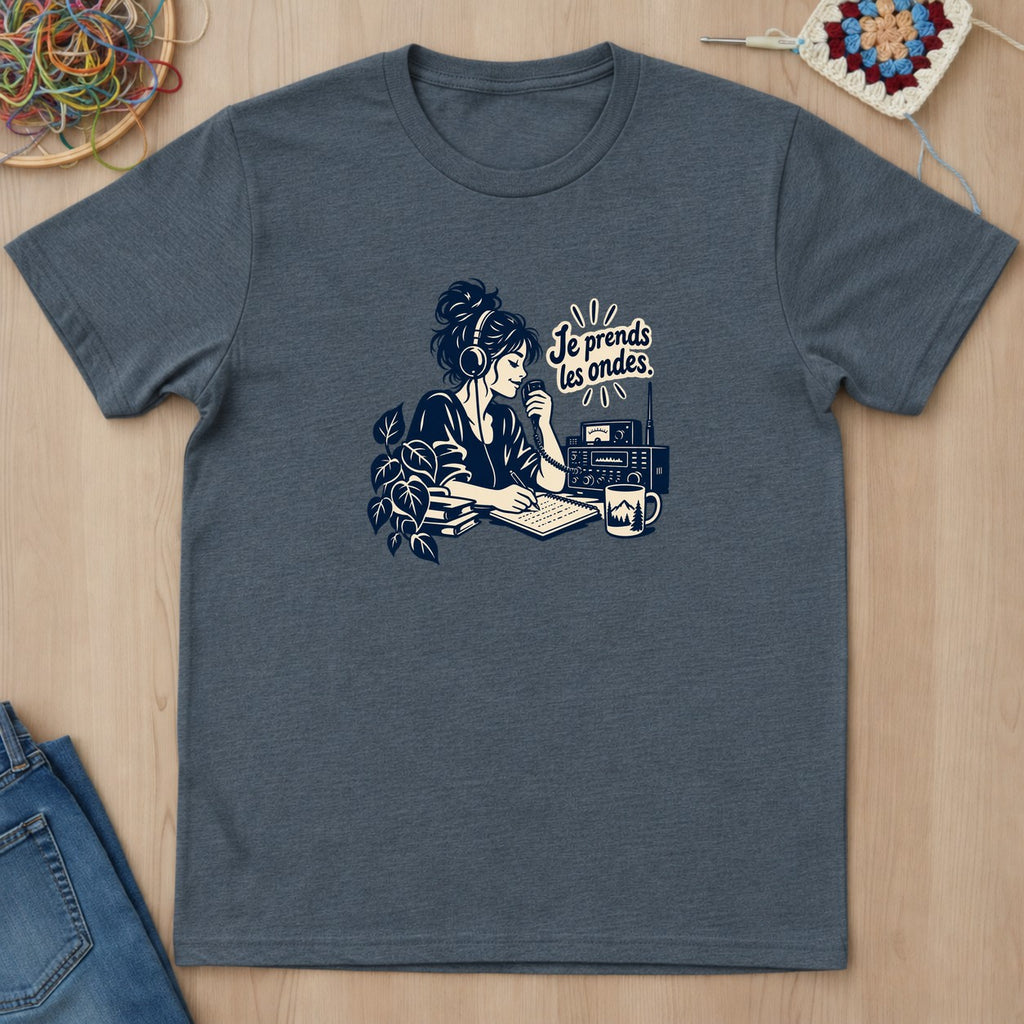 T-shirt mockup — Dark Heather