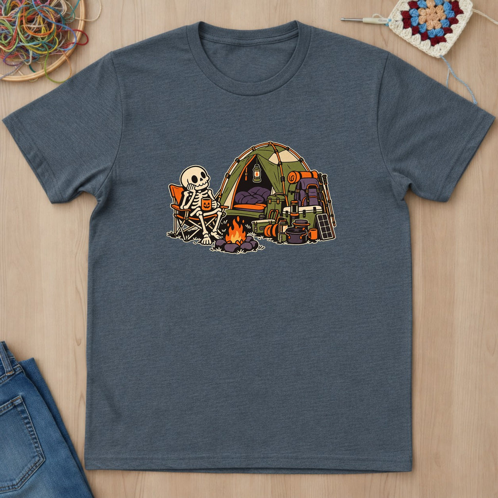 T-shirt gris foncé chiné présenté à plat