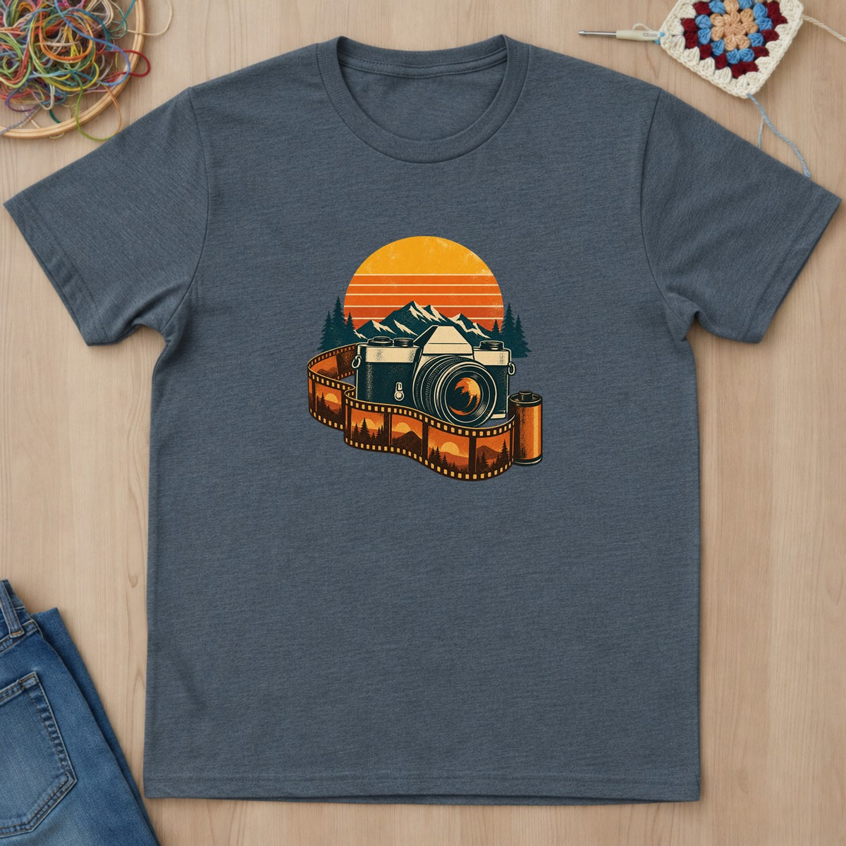 T-shirt mockup — Dark Heather