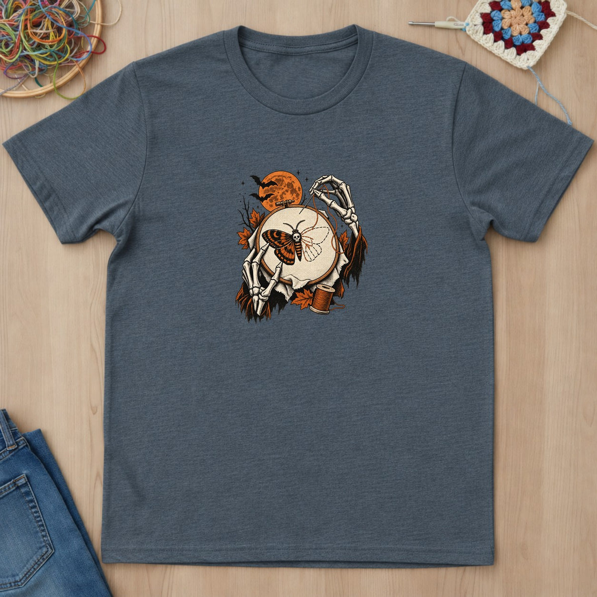 T-shirt mockup — Dark Heather