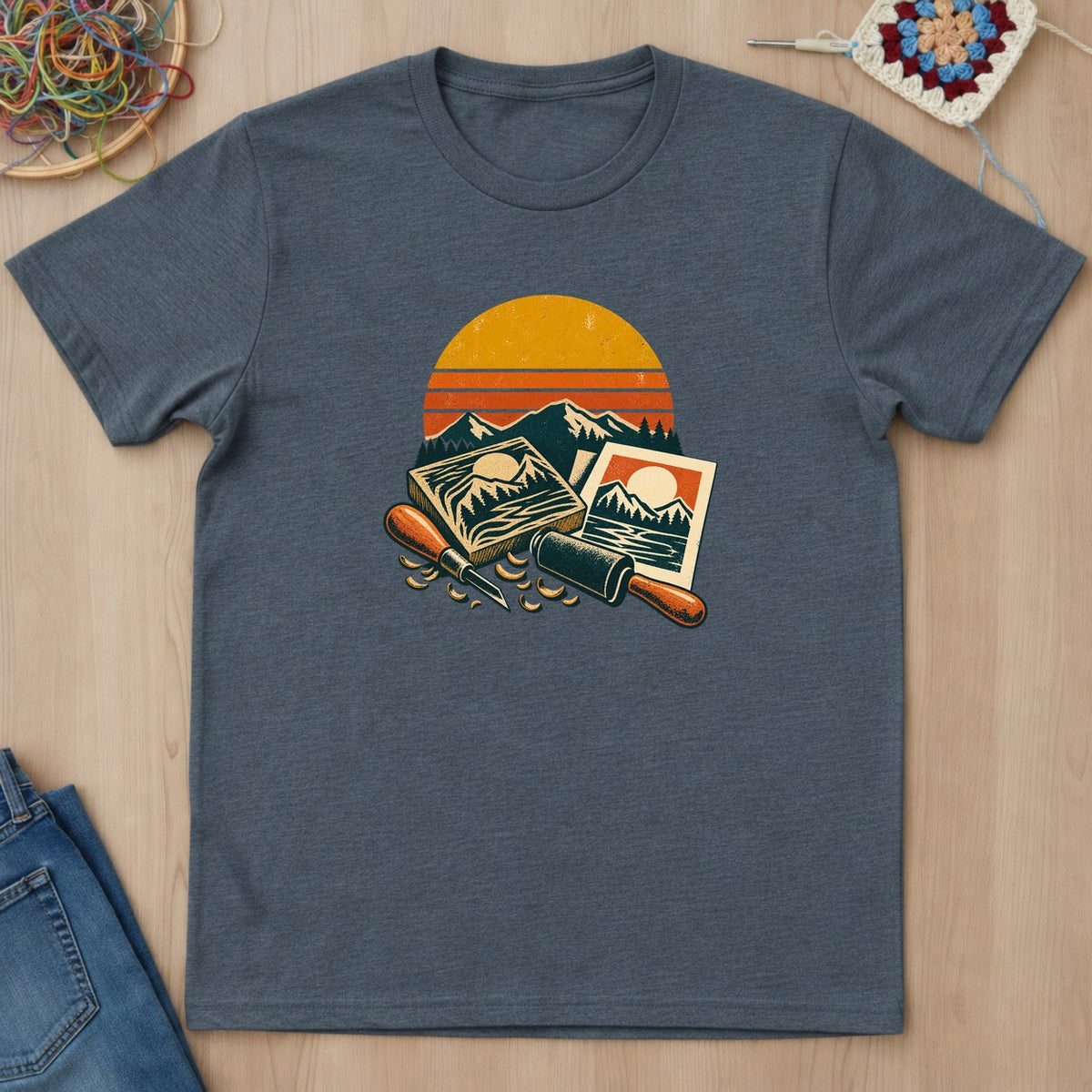 T-shirt mockup — Dark Heather