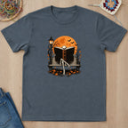 T-shirt gris foncé chiné présenté à plat