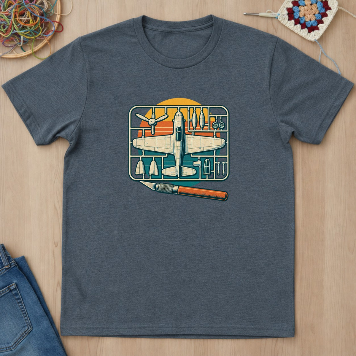 T-shirt mockup — Dark Heather