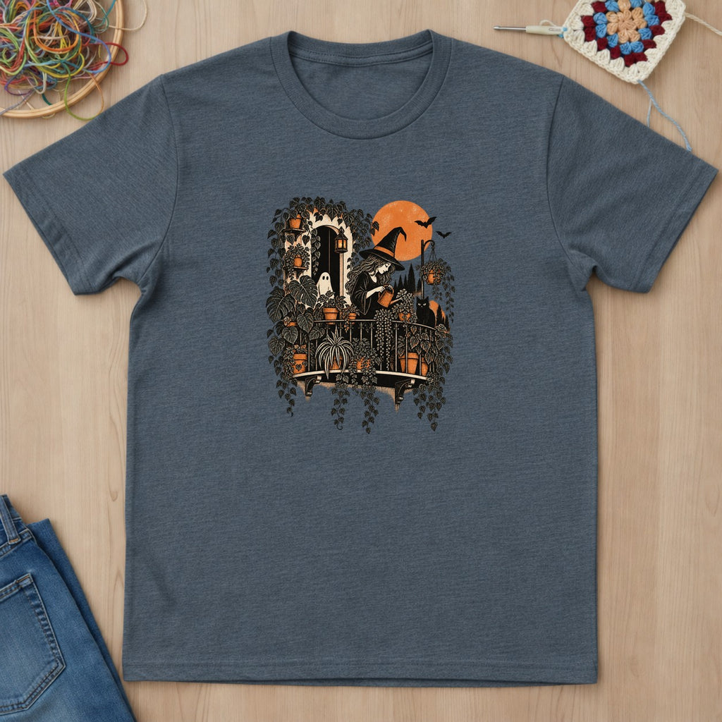 T-shirt gris foncé chiné présenté à plat