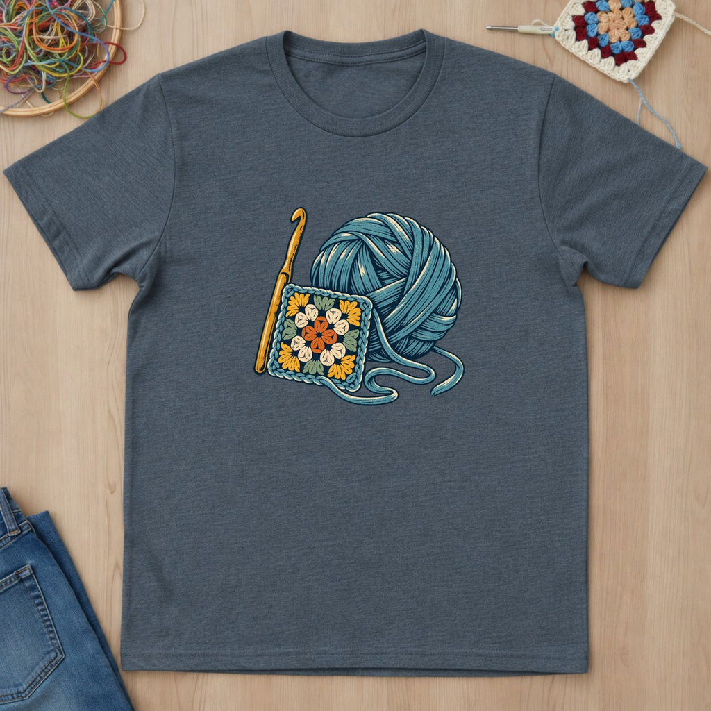 T-shirt mockup — Dark Heather