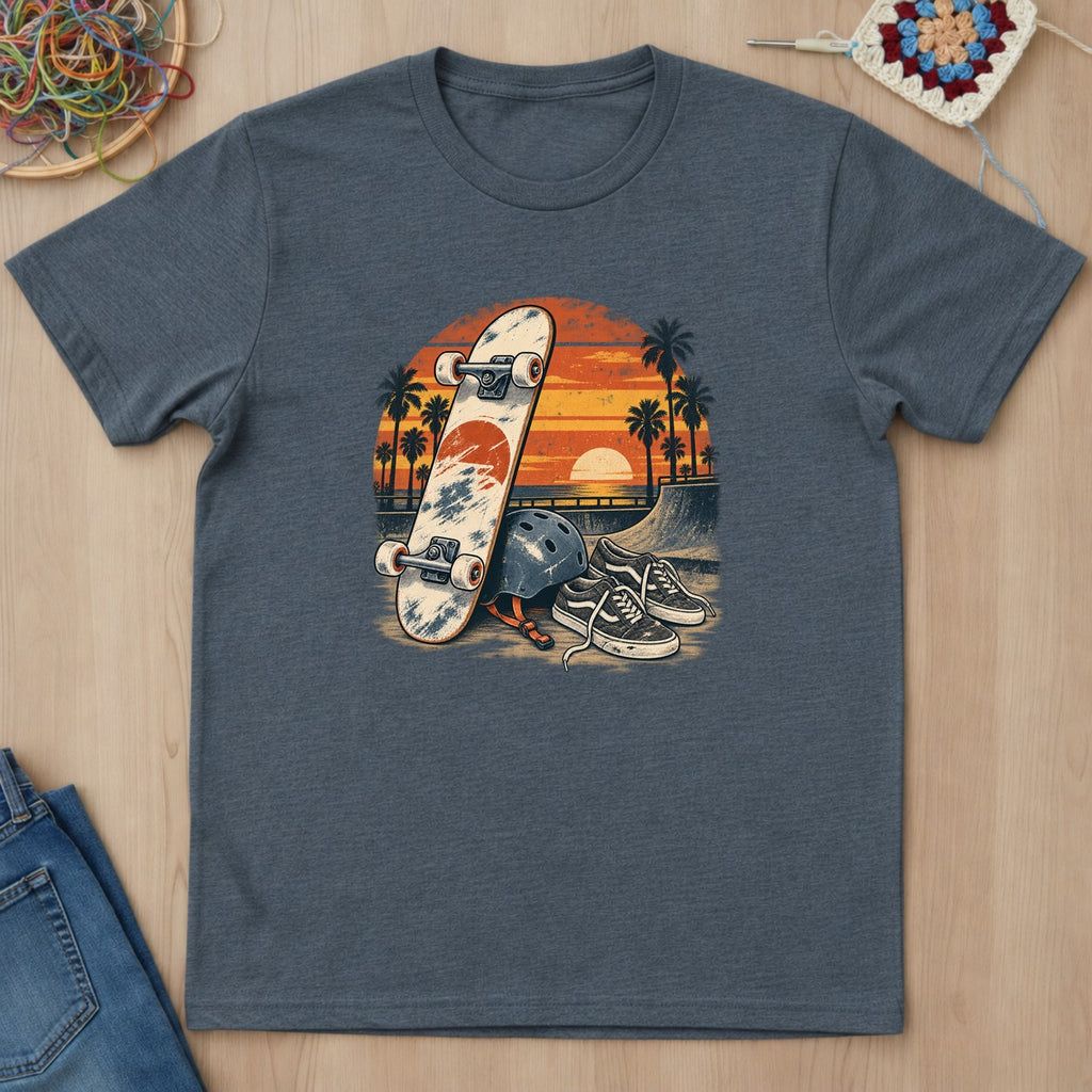 T-shirt mockup — Dark Heather
