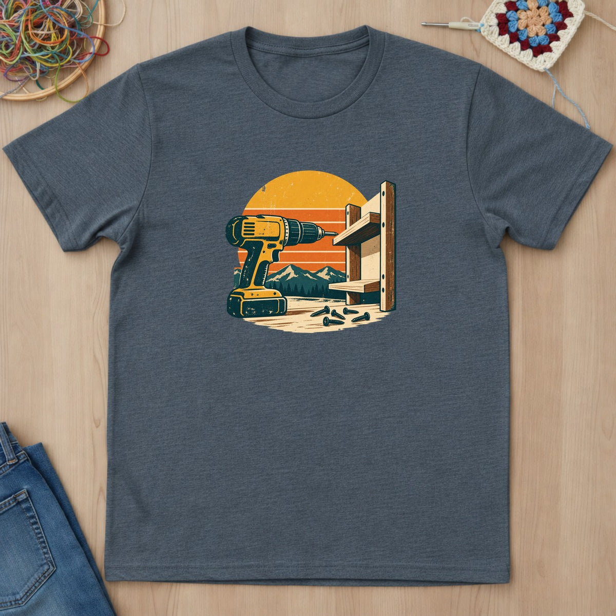 T-shirt mockup — Dark Heather