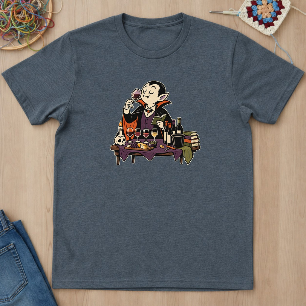 T-shirt gris foncé chiné présenté à plat