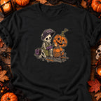 Squelette soudeur de citrouille — T-shirt noir
