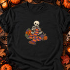 Squelette tricoteur d’Halloween — T-shirt noir