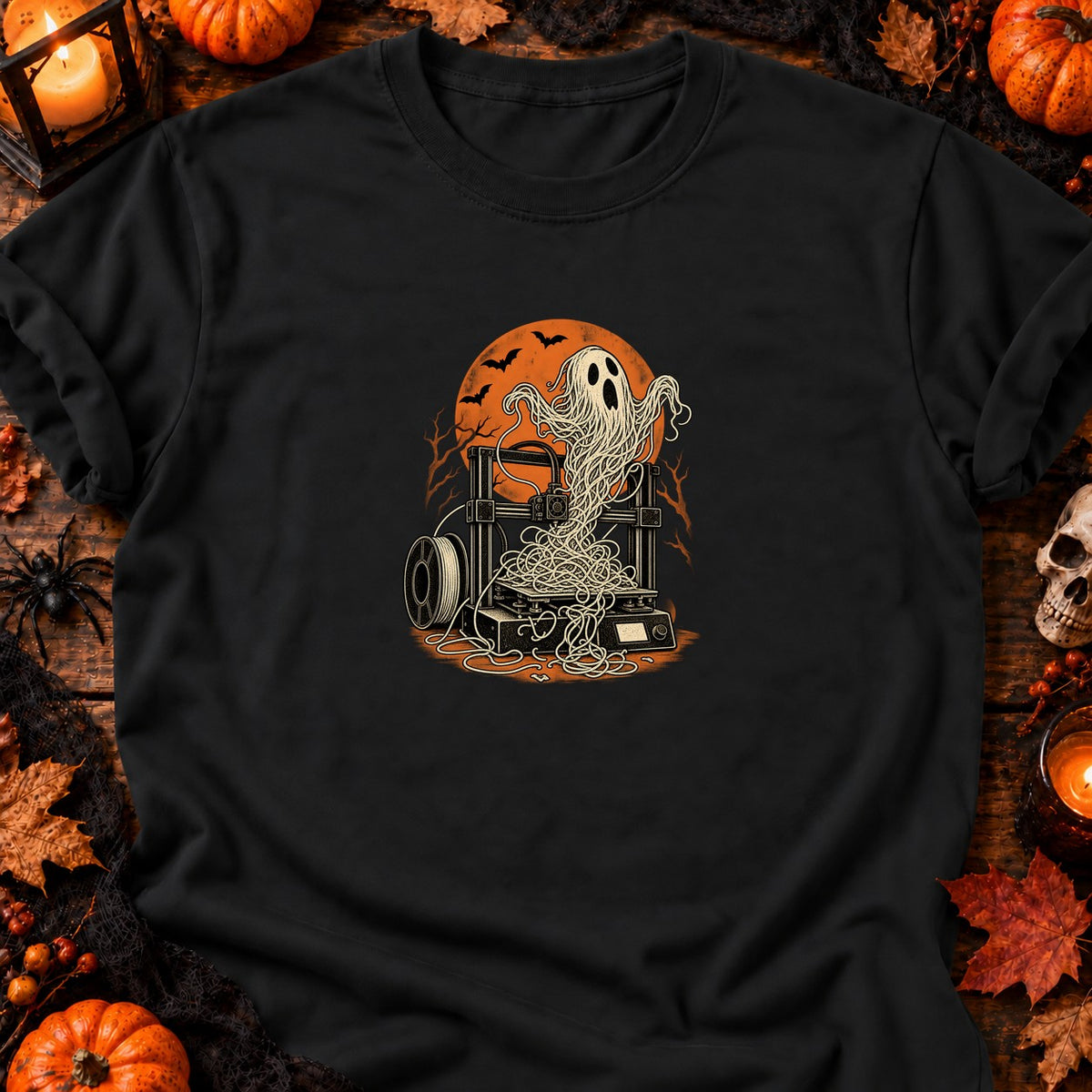 Fantôme spaghetti d'imprimante 3D — T-shirt noir