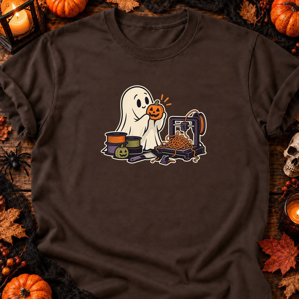 Fantôme et filament spaghetti — T-shirt chocolat