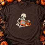 Squelette et tableau magique Halloween — T-shirt chocolat