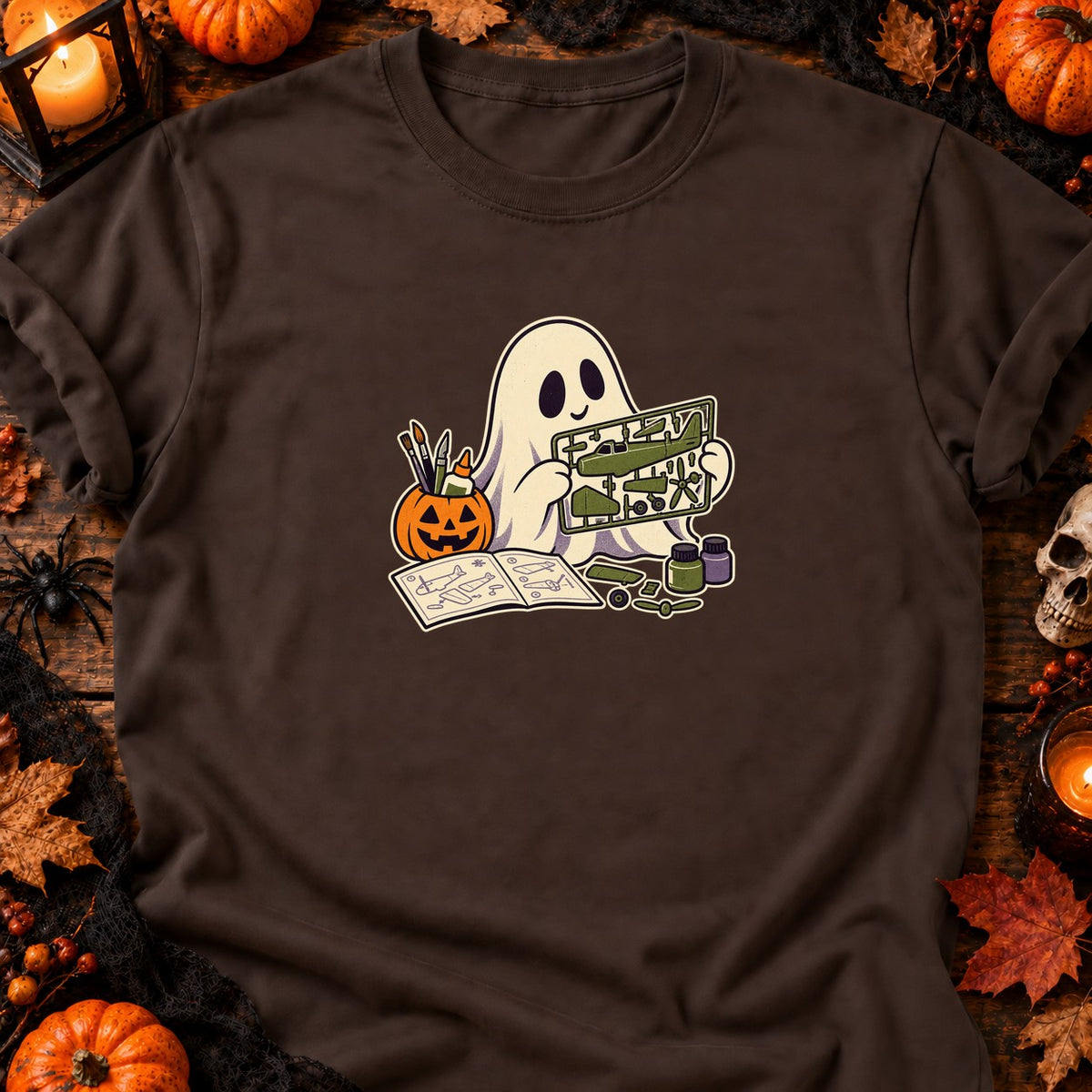 Fantôme et maquette d’avion — T-shirt chocolat