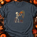 Squelette bricoleur et étagère de travers — T-shirt gris anthracite chiné