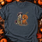 Squelette soudeur de citrouille — T-shirt gris anthracite chiné