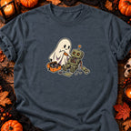 Fantôme réparant un robot — T-shirt gris anthracite chiné