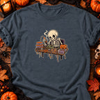Squelette soudant un circuit — T-shirt gris anthracite chiné