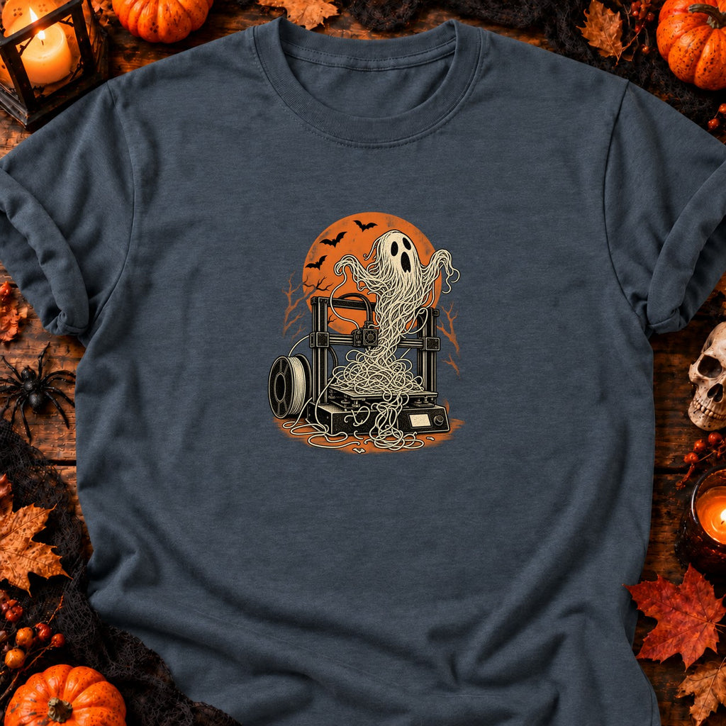Fantôme spaghetti d'imprimante 3D — T-shirt gris anthracite chiné