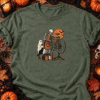 Squelette mécano vélo vintage — T-shirt vert militaire