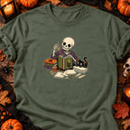 Squelette relieur d’Halloween — T-shirt vert militaire