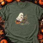 Fantôme réparant un robot — T-shirt vert militaire