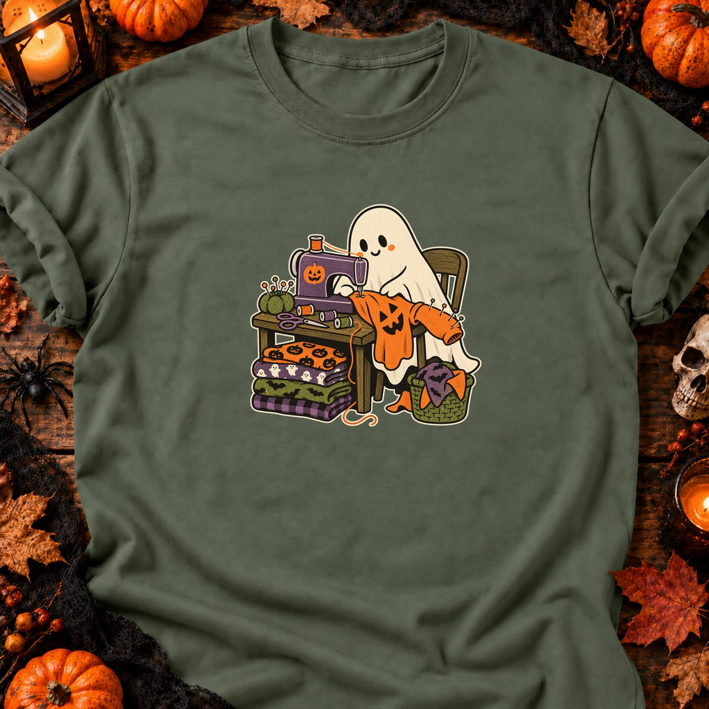 Fantôme couturier à la machine — T-shirt vert militaire