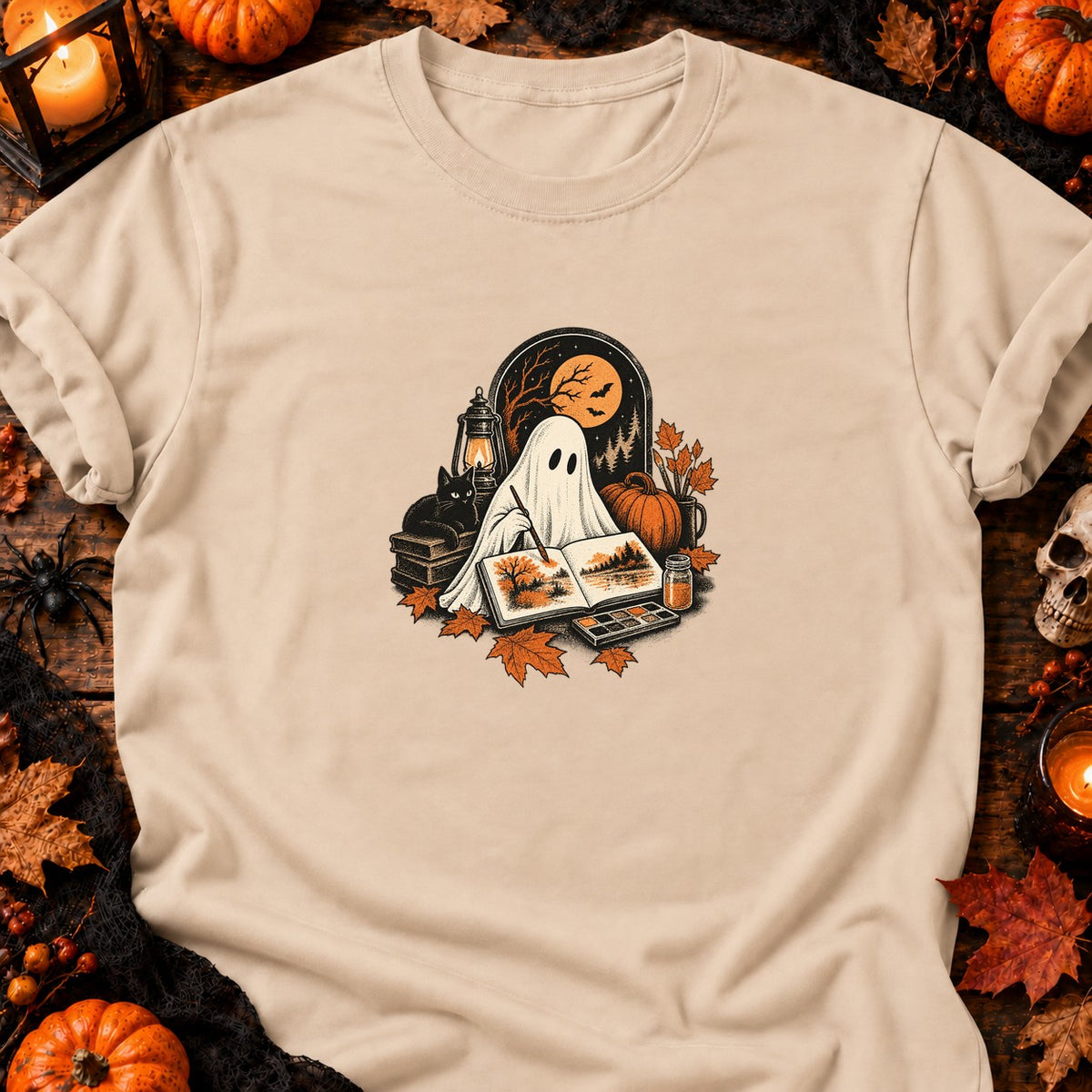 Fantôme aquarelliste d'automne — T-shirt naturel