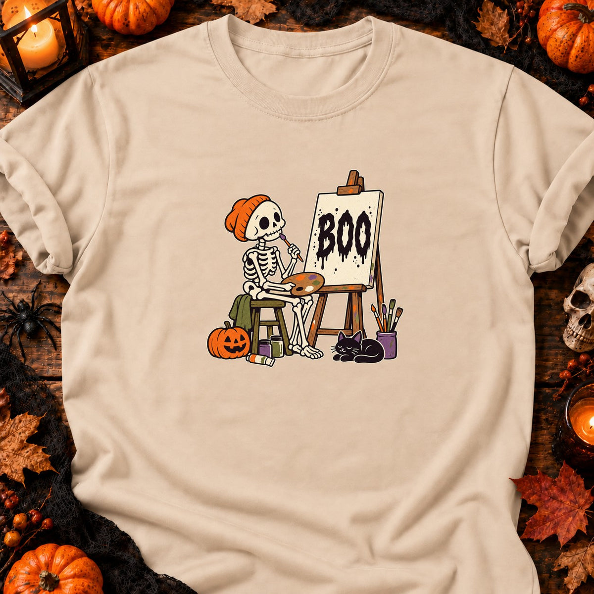 Squelette peintre Boo — T-shirt naturel