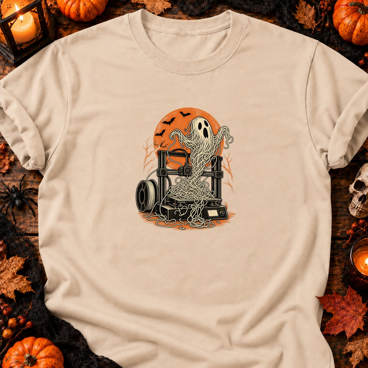 Fantôme spaghetti d'imprimante 3D — T-shirt naturel