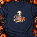 Squelette et tableau magique Halloween — T-shirt bleu marine