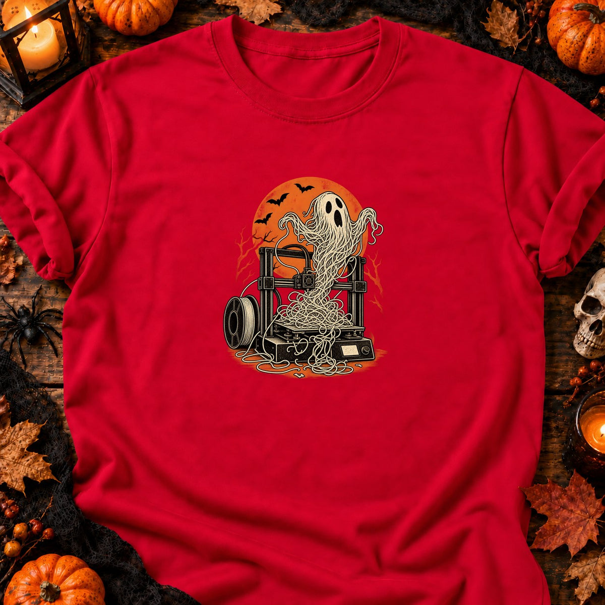 Fantôme spaghetti d'imprimante 3D — T-shirt rouge