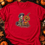 Squelette soudeur de citrouille — T-shirt rouge