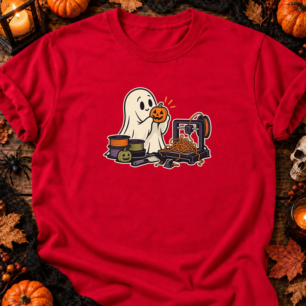 Fantôme et filament spaghetti — T-shirt rouge