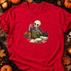 Squelette relieur d’Halloween — T-shirt rouge