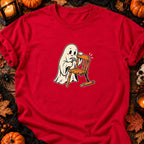 Fantôme bricoleur et chaise en réparation — T-shirt rouge