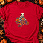 Squelette tricoteur d’Halloween — T-shirt rouge