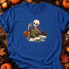 Squelette relieur d’Halloween — T-shirt bleu roi