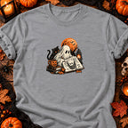 Fantôme dessinateur de maison hantée — T-shirt gris chiné