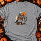 Squelette mécano vélo vintage — T-shirt gris chiné