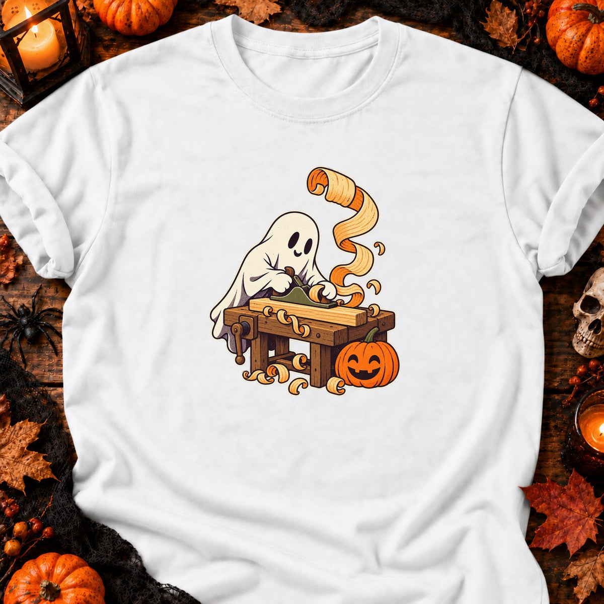 Fantôme menuisier d’Halloween — T-shirt blanc