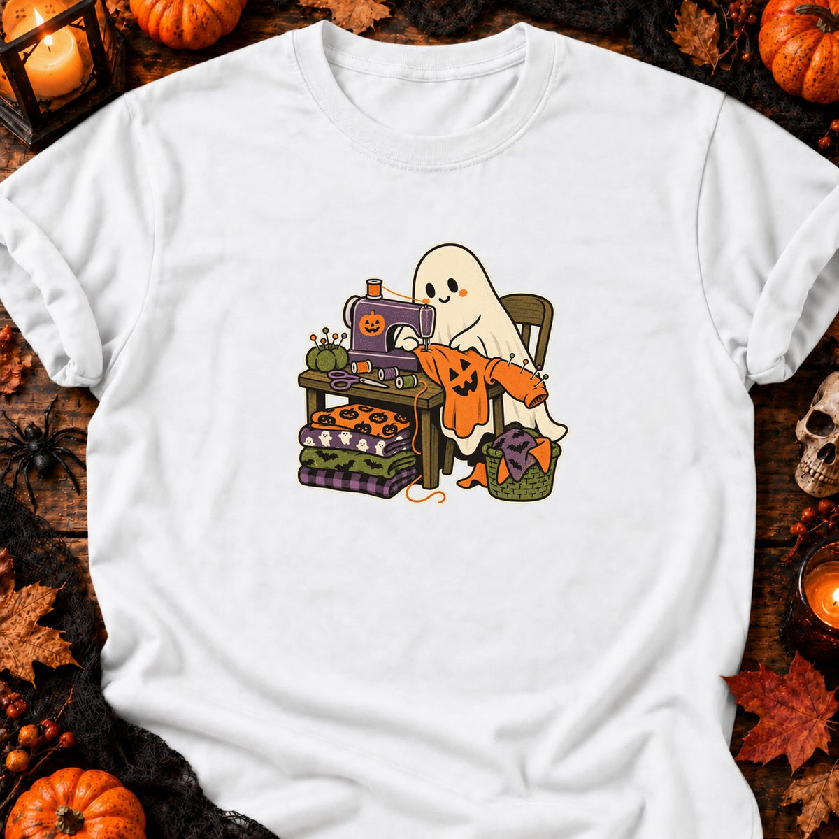 Fantôme couturier à la machine — T-shirt blanc