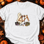 Fantôme restaurant un cadre de vélo — T-shirt blanc