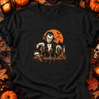 T-shirt Vampire et verres de vin, coloris noir