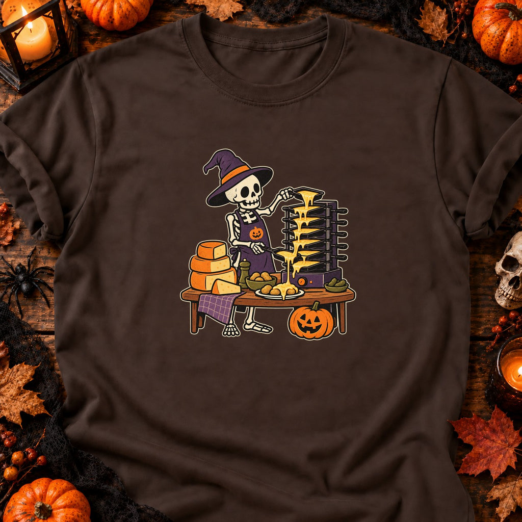 T-shirt Squelette raclette de l’enfer, coloris chocolat foncé
