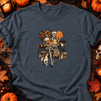 T-shirt Squelette au marché fleuri, coloris gris foncé chiné